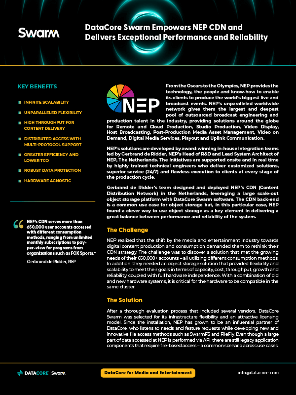 Swarm Object Storage Empowers NEP with Performance & Reliability Combined
