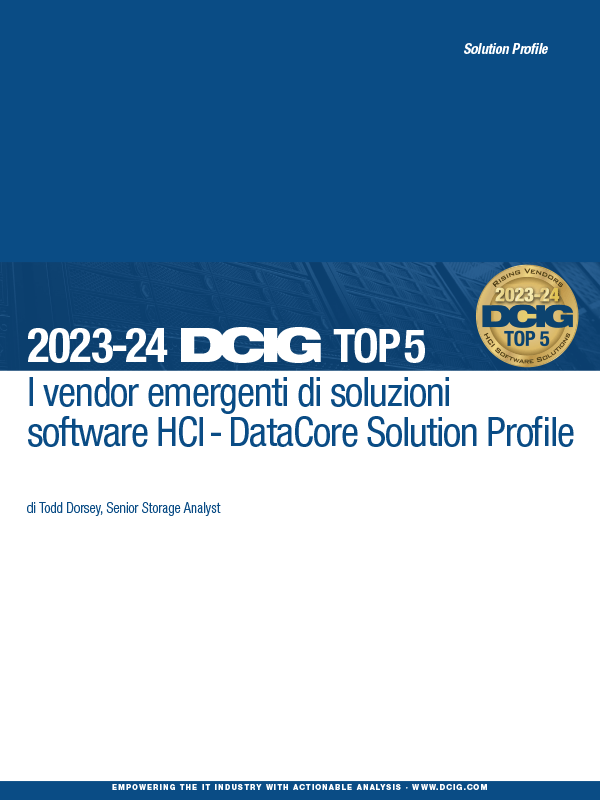 I vendor emergenti di soluzioni software HCI - DataCore Solution Profile